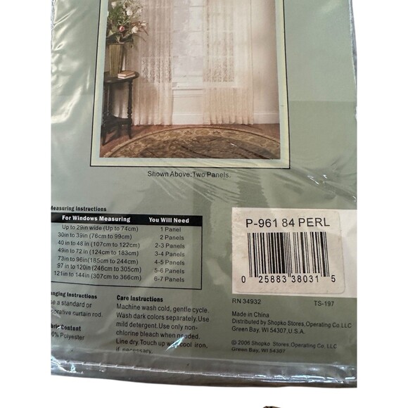 NorthCrest Vintage Lace Curtain Panel 60x84 Ivory Rod Pocket Sheer Window Panel - Picture 9 of 13